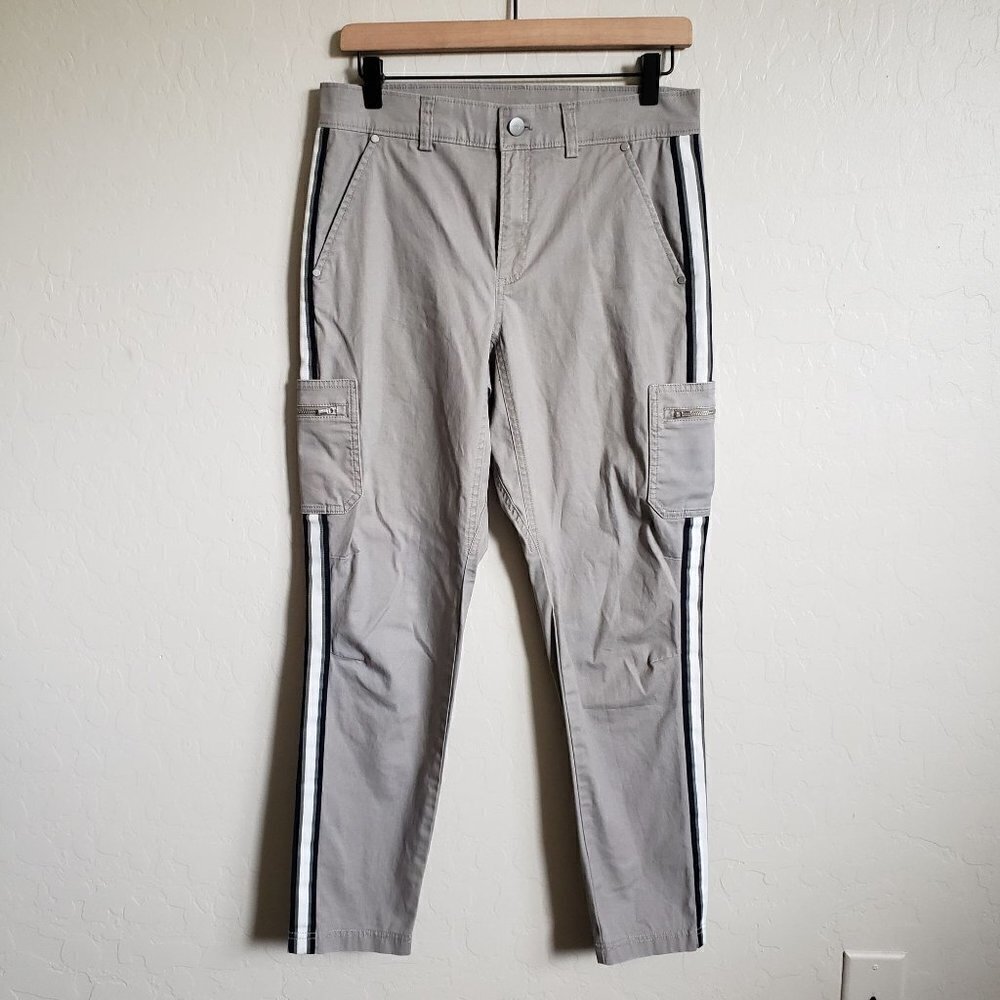 Athleta Summit Cargo Pants Mid-Rise Side Stripe Outdoor Hiking Grey Sz Women's 2